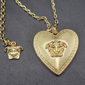 Versace Gold Medusa Heart Necklace